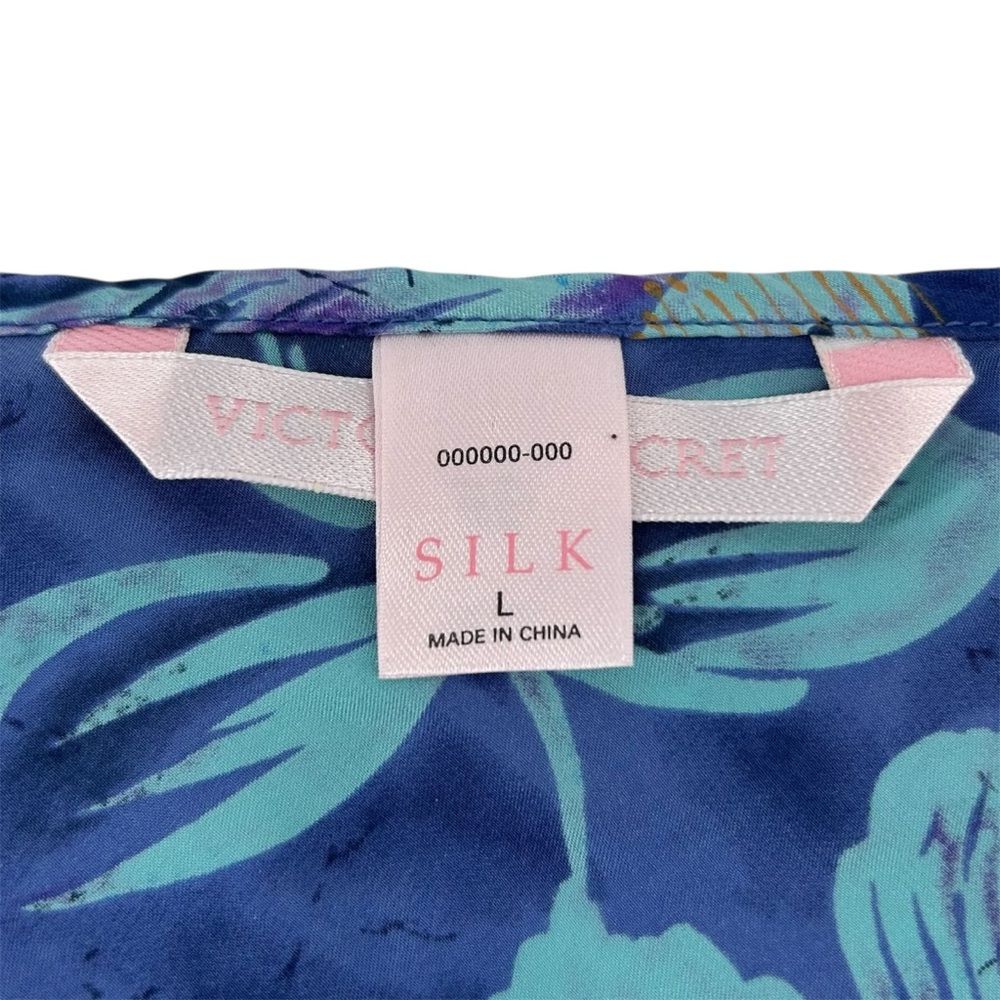 Victoria’s Secret Vtg Y2K 100% Silk Floral Print Peekaboo Side Tie Nightie Dress - Picture 8 of 12